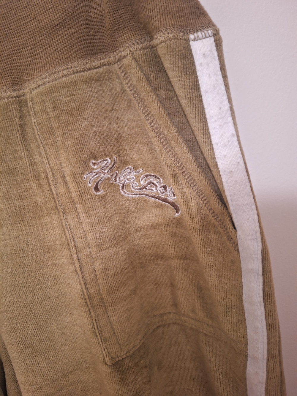 Hale Bob Olive Green Velour Track Jacket with White Stripes - Picture 8 of 11